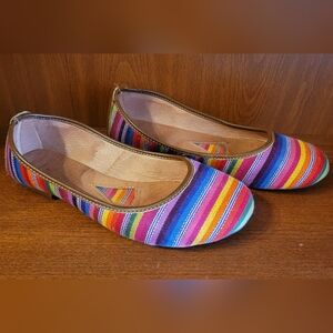 Colorful Striped Women's Flats